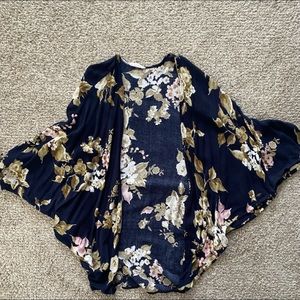 Millibon floral shawl kimono